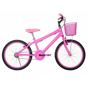 Bicicleta 20 Feminina Rosa Infantil Aro Alumínio Rosa