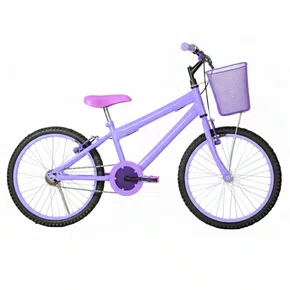 Bicicleta 20 Feminina Lilás Infantil Aro Alumínio Lilás