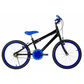 Bicicleta 20 Masculina Preta Infantil Aro Alumínio Azul