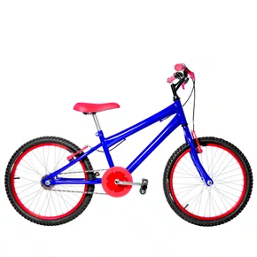 Bicicleta 20 Masculina Azul Infantil Aro Alumínio Vermelho