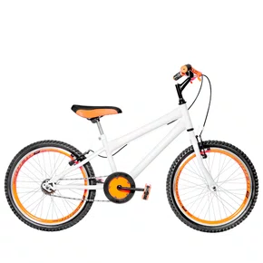 Bicicleta 20 Masculina Branca Infantil Aro Aero Laranja