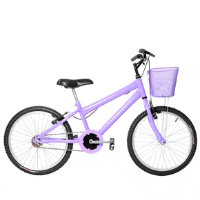Bicicleta 20 Feminina Lilas Infantil Aro Alumínio