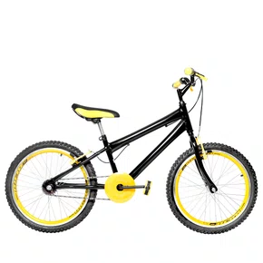 Bicicleta 20 Masculina Preta Infantil Aro Aero Amarelo