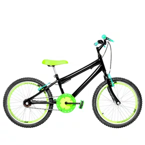Bicicleta 20 Masculina Preta Infantil Aro Aero Verde Neon