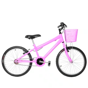 Bicicleta 20 Feminina Rosa Infantil Aro Alumínio