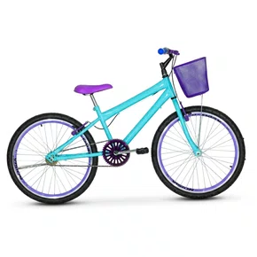 Bicicleta 24 Feminina Azul Claro Aro Aero Lilás