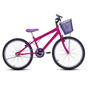Bicicleta 24 Feminina Pink Aro Alumínio Lilás