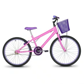 Bicicleta 24 Feminina Rosa Aro Alumínio Lilás