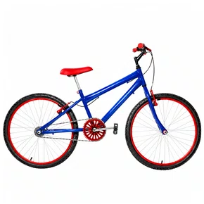 Bicicleta 24 Masculina Azul Aro Alumínio Vermelho