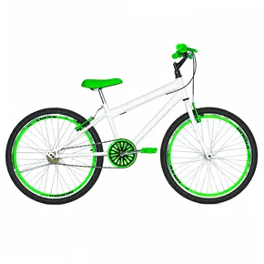 Bicicleta 24 Masculina Branca Aro Aero Verde Neon