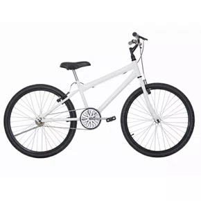 Bicicleta 24 Masculina Branca Aro Alumínio Preto
