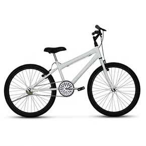 Bicicleta 24 Masculina Branca Aro Alumínio Preto