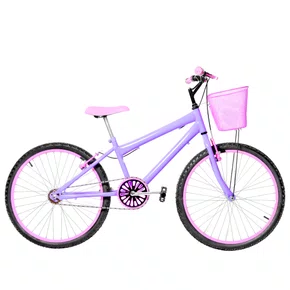 Bicicleta 24 Feminina Lilas Aro Alumínio Rosa