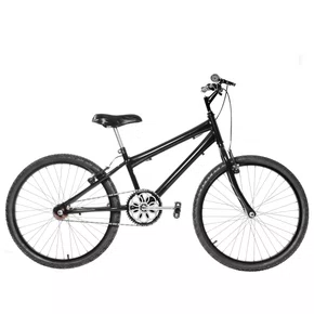 Bicicleta 24 Masculina Preta Aro Alumínio Preto