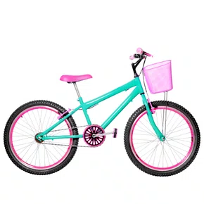 Bicicleta 24 Feminina Verde Agua Aro Aero Pink