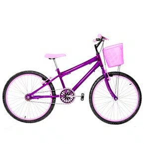 Bicicleta 24 Feminina Violeta Aro Alumínio Rosa