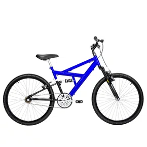 Bicicleta 24 Azul/Preto Full Suspensão Aro Aluminio Preto