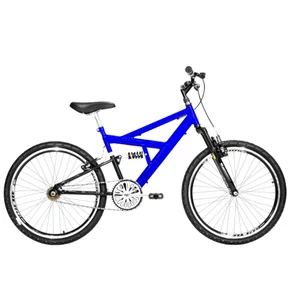 Bicicleta 24 Azul/Preto Full Suspensão Aro Aero Preto