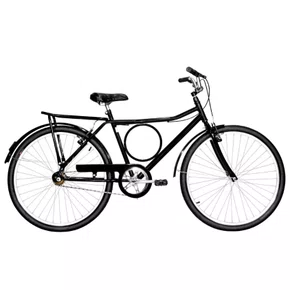 Bicicleta 26 Masculina Preta Barra Circular Aro Alumínio