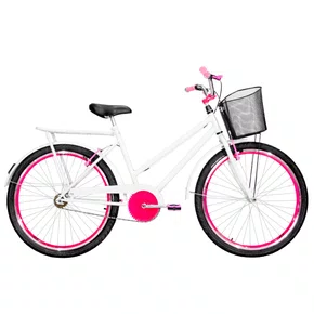 Bicicleta 26 Branca Poti Aro Aero Pink