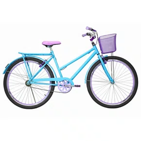 Bicicleta 26 Feminina Azul Claro Poti Aro Aero Lilás