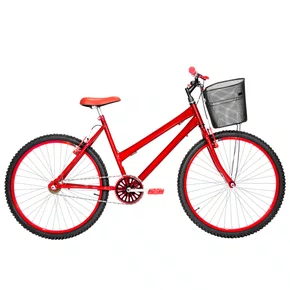 Bicicleta 26 Vermelha Urbana Aro Alumínio Vermelha