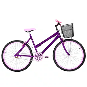 Bicicleta 26 Feminina Violeta Urbana Aro Alumínio Rosa