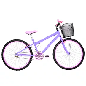 Bicicleta 26 Lilas Urbana Rebaixada Aro Aero Rosa