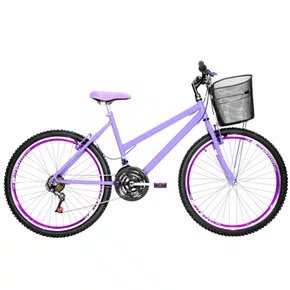 Bicicleta 26 Feminina Lilás Urbana Aro Aero Violeta 18 Marchas