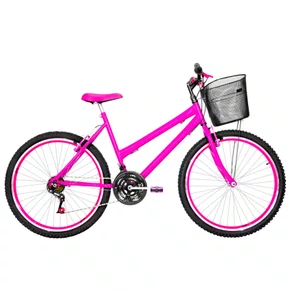 Bicicleta 26 Feminina Pink Urbana Aro Aero Pink 18 Marchas
