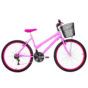 Bicicleta 26 Feminina Rosa Urbana Aro Alumínio Pink 18 Marchas