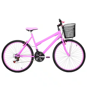 Bicicleta 26 Feminina Rosa Urbana Aro Alumínio Rosa 18 Marchas
