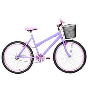 Bicicleta 26 Feminina Lilas Urbana Aro Aero Rosa