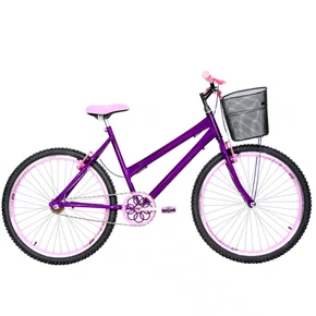 Bicicleta 26 Feminina Violeta Urbana Aro Aero Rosa