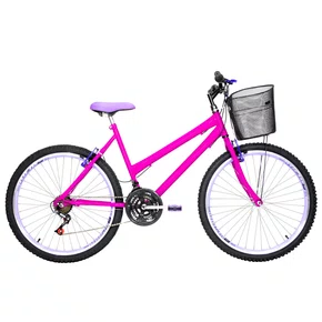 Bicicleta 26 Pink Urbana Aro Aero Lilás 18 Marchas