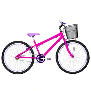 Bicicleta 26 Pink Urbana Rebaixada Aro Aero Lilas