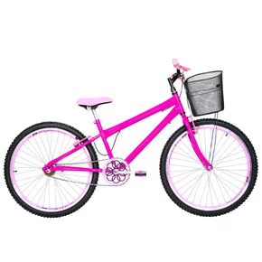 Bicicleta 26 Pink Urbana Rebaixada Aro Aero Rosa