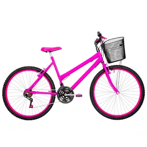 Bicicleta 26 Pink Urbana Rebaixada Aro Aluminio Pink 18 Marchas