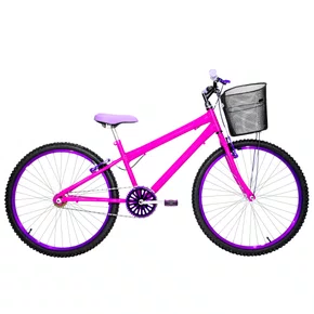 Bicicleta 26 Pink Urbana Rebaixada Aro Aluminio Violeta