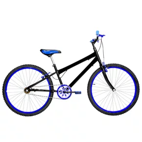 Bicicleta 26 Preta Urbana Rebaixada Aro Aluminio Azul