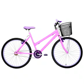 Bicicleta 26 Rosa Urbana Aro Alumínio Lilas