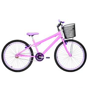 Bicicleta 26 Rosa Urbana Rebaixada Aro Aero Lilas