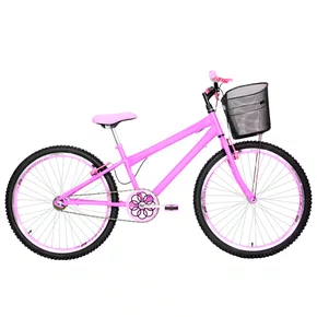 Bicicleta 26 Rosa Urbana Rebaixada Aro Aero Rosa