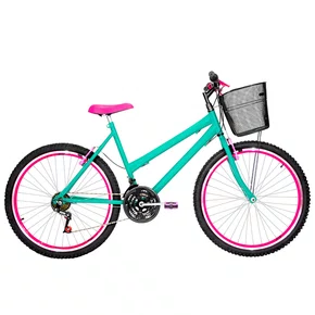 Bicicleta 26 Verde Agua Urbana Aro Aero Pink 18 Marchas