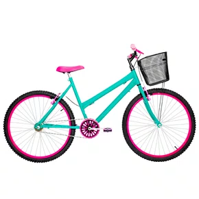 Bicicleta 26 Verde Água Urbana Aro Alumínio Pink