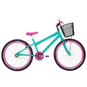 Bicicleta 26 Verde Agua Urbana Rebaixada Aro Aero Pink