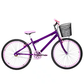 Bicicleta 26 Violeta Urbana Rebaixada Aro Aero Rosa