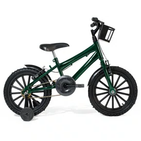 Bicicleta 16 Masculina Verde Escuro Infantil Rodas Nylon Preta