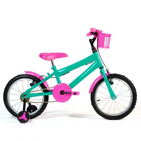 Bicicleta 16 Feminina Verde Água Infantil Aro Alumínio