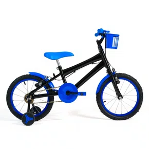 Bicicleta 16 Masculina Preta Infantil Aro Alumínio Azul